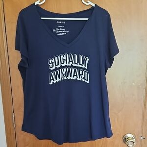 Torrid Navy 'Socially Awkward' Short Sleeve Tee